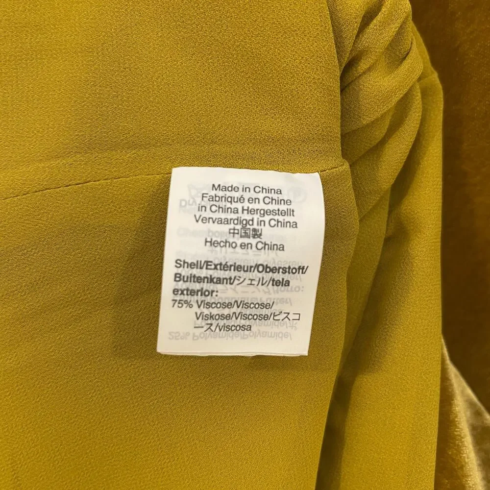 J. Crew Faux Wrap Velvet Top Blouse Mustard Size 0 - Picture 7 of 8